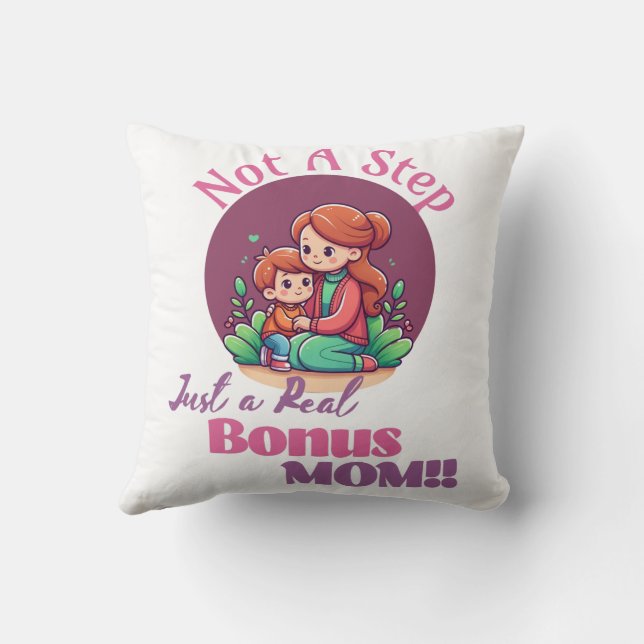Coussin Pas un pas juste un vrai bonus maman mère jour des (Verso)