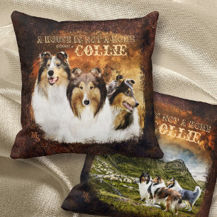 Coussin Pas une maison avec des collies, Portrait & Scène,