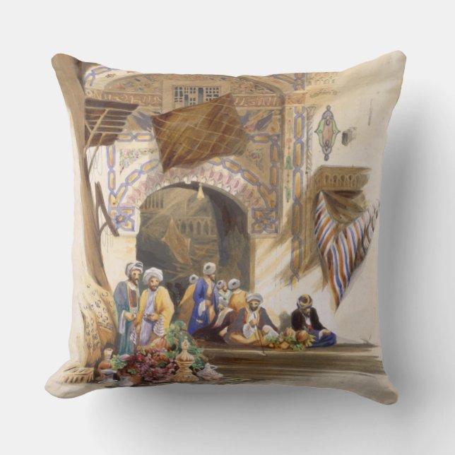 Coussin Passage d'un bazar, le Caire grand, pub. 1846 (Recto)