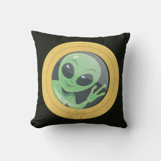 Coussin Passager Clandestin Alien Drôle qui fait signe à t
