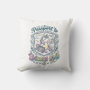 Coussin Passeport de Licorne pour la Terre des Licornes Fo