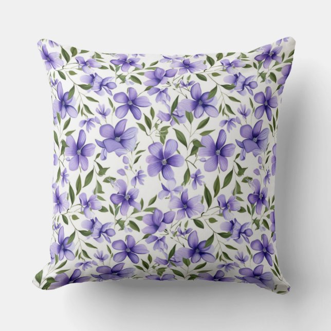 Coussin Passion des fleurs violettes (Recto)