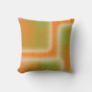 Coussin Pastel Abstrait Orange et Lime