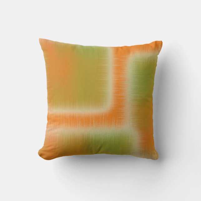 Coussin Pastel Abstrait Orange et Lime (Recto)
