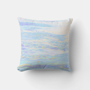 Coussin *~* Pastel Abstrait Turquoise Bleu Bleu Bleu Blanc