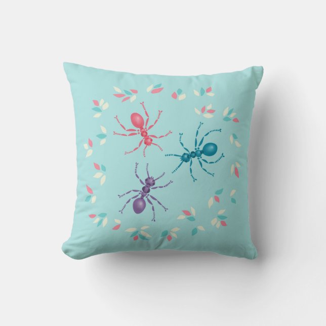 Coussin Pastel Ants Insect Lover (Recto)