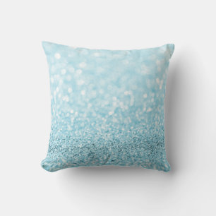 Coussin Pastel Aqua Parties scintillant Bleue Océan Blanc
