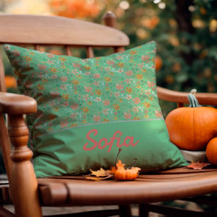 Coussin Pastel aquarelle fleur boho orange Thaillow oreill