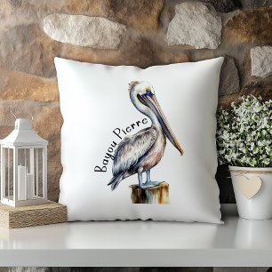 Coussin Pastel Aquarelle Pelican Bayou Pierre Louisiane