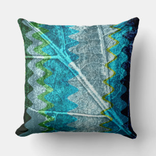 Coussin Pastel aux feuilles modernes Abstraites