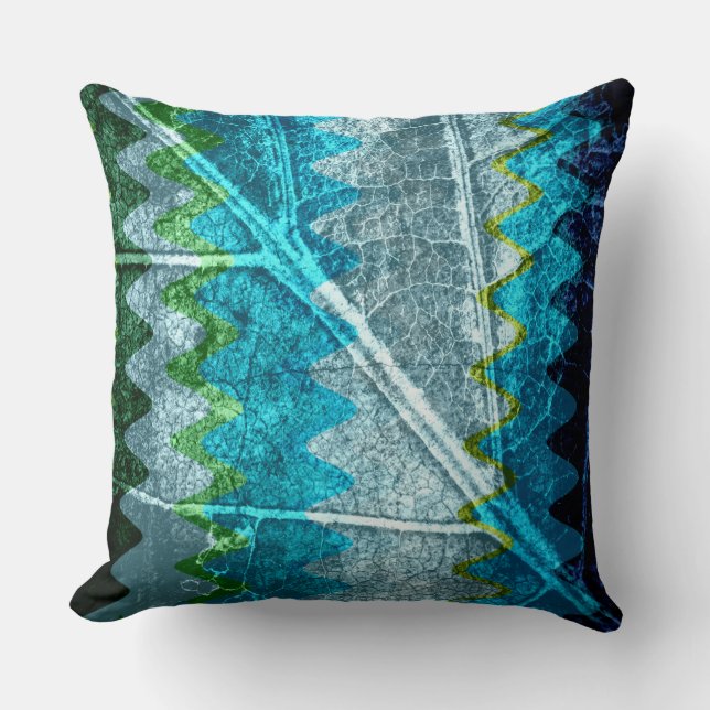 Coussin Pastel aux feuilles modernes Abstraites (Recto)