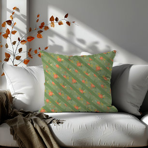 Coussin Pastel beige menthe à rayures florales motif