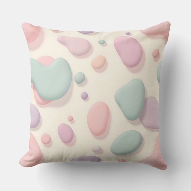 Coussin Pastel Blob Motif Abstrait.Extérieur moderne (Recto)