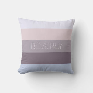 Coussin Pastel Blue Brown Grey 5 couleurs Nom personnalis