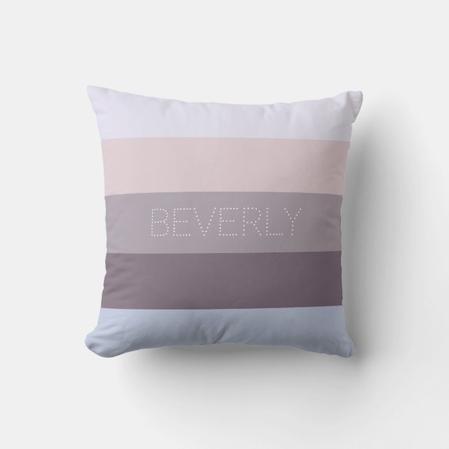 Coussin Pastel Blue Brown Grey 5 couleurs Nom personnalisé (Recto)