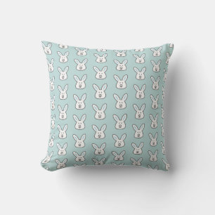 Coussin Pastel Blue Cute Bunny Motif de Pâques