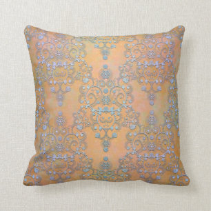 Coussin Pastel Blue sur Gold Aurora Lace Damas