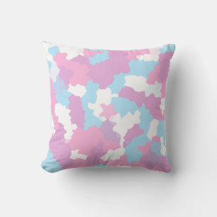 Coussin Pastel Camouflage Motif d'art Abstrait