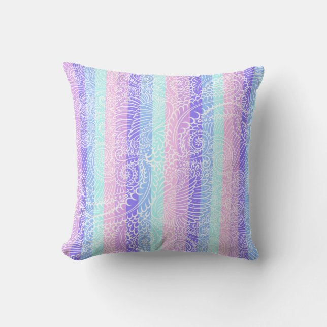 Coussin Pastel Candy | Motif d'Imaginaire doux rayé (Recto)
