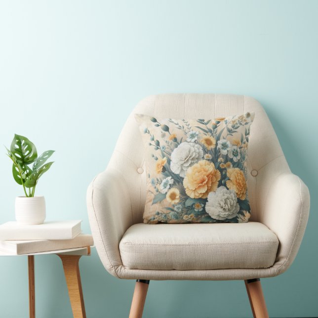 Coussin Pastel Carnations (Chaise)