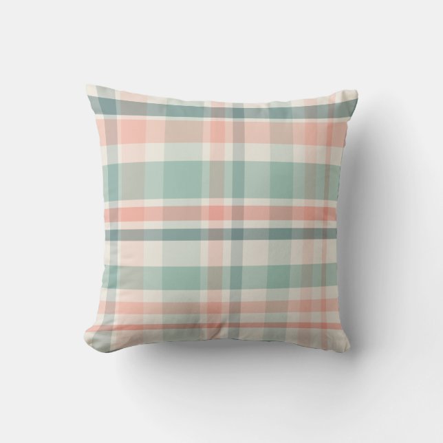 Coussin Pastel Christmas Plaid deux (Recto)