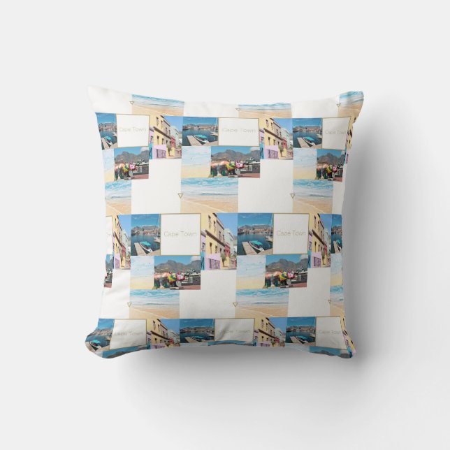 Coussin pastel collage Table Mountain Le Cap (Recto)