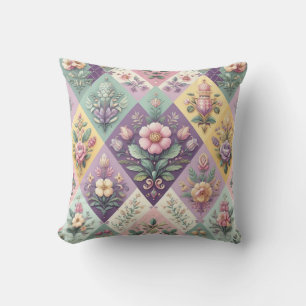 Coussin Pastel coloré Jacquard Pâques/Printemps