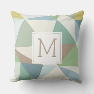 Coussin Pastel Colours Moderne Motif géométrique Monogramm