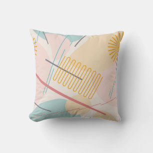 Coussin Pastel cool et coloré Formes et lignes Abstraites