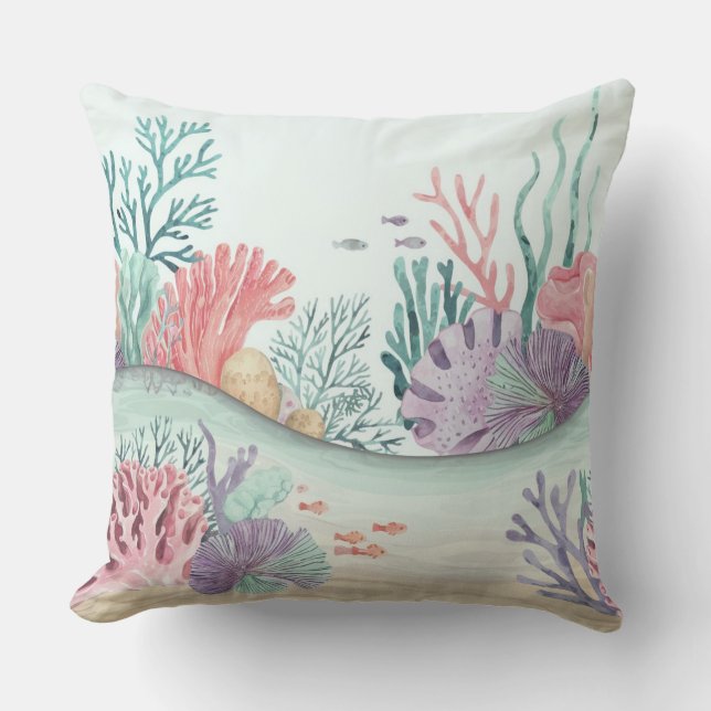 Coussin Pastel Coral Reef (Recto)
