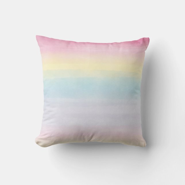 Coussin Pastel d'arcs-en-ciel d'aquarelle - toutes les (Recto)