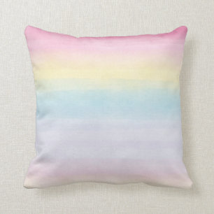 Coussin Pastel d'arcs-en-ciel d'aquarelle - toutes les