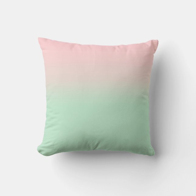 Coussin Pastel esthétique Muet Gradient Rose Mint Vert (Recto)