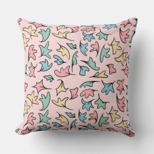 Coussin Pastel Feuille rose