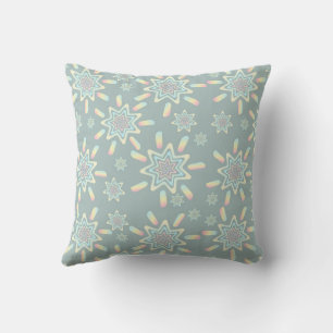 Coussin Pastel Géométrique Rétro Explosion Stellaire