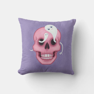 Coussin Pastel goth crâne éffrayant mignon