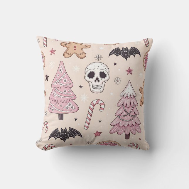 Coussin Pastel goth emo Noël (Recto)