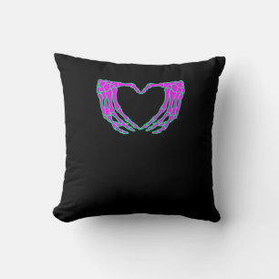 Coussin Pastel Goth Vêtements, Skeleton Mains de coeur