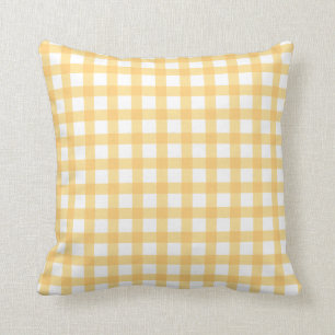 Coussin Pastel Jaune En vichy Chèque Motif