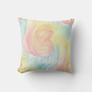 Coussin Pastel Je Taime Tourbillon Aquarelle