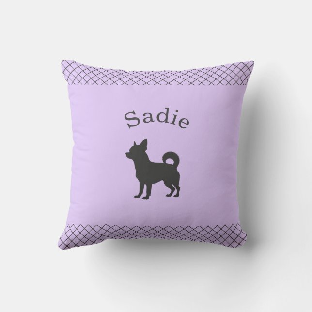 Coussin Pastel Lavender Chihuahua | Personalized Matching (Verso)