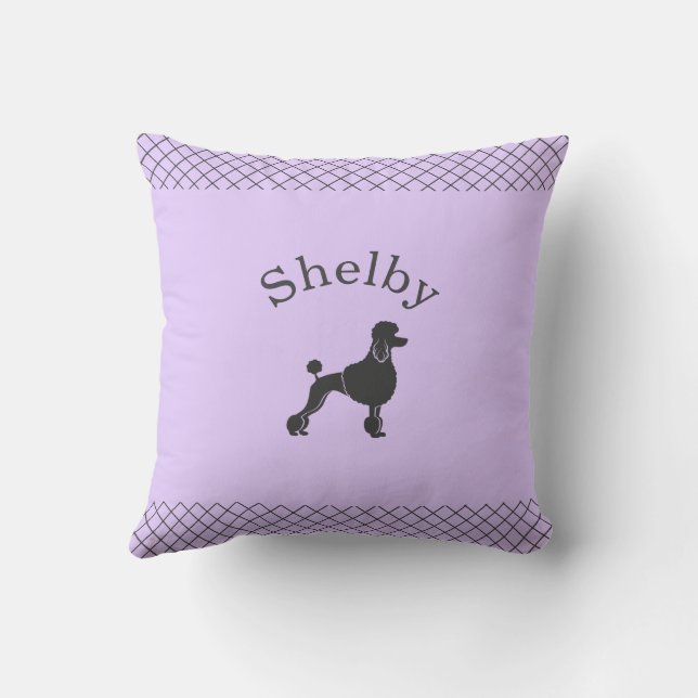 Coussin Pastel Lavender Poodle Personalized Matching  (Verso)