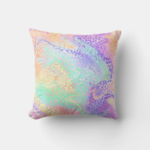 Coussin *~* Pastel Leopard Rainbow Swirls Poster de animal