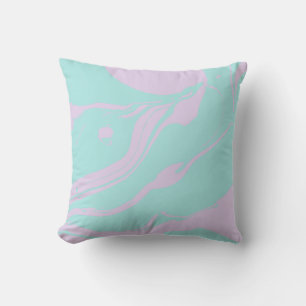 Coussin Pastel Lilac Bleu Abstrait Tie Dye Marbre Motif