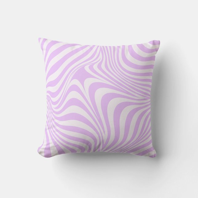 Coussin Pastel Lilac Purple Wavy Super Lines Motif (Recto)