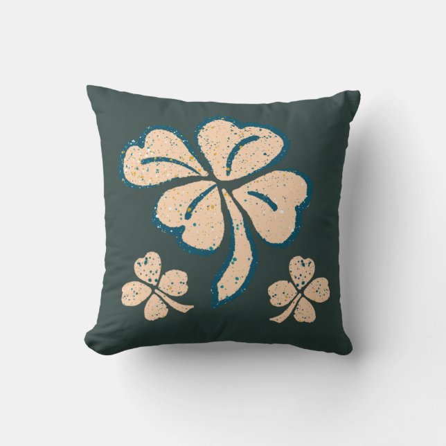 Coussin Pastel Lucky Shamrock Clover Saint Patrick`s Day (Recto)