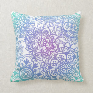 Coussin Pastel Mandala Motif Floral Aquarelle