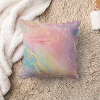Coussin Pastel Marble Celestial Galaxy Design