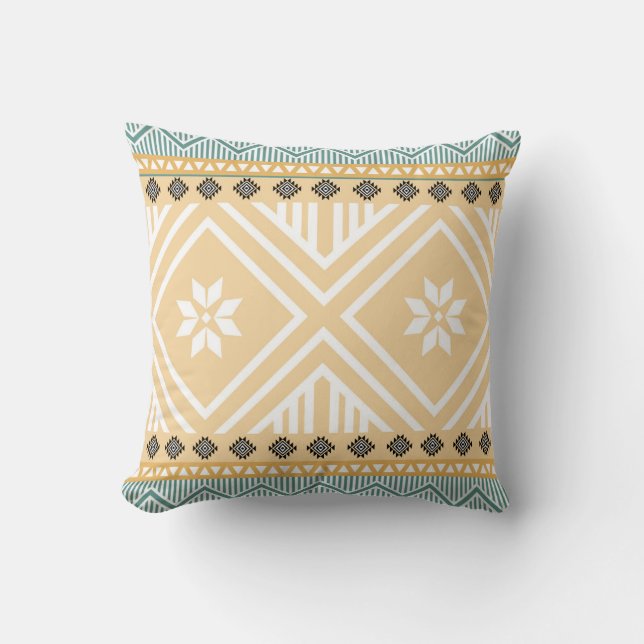 Coussin Pastel Native Fabric Motif sans couture, Thai Nati (Recto)
