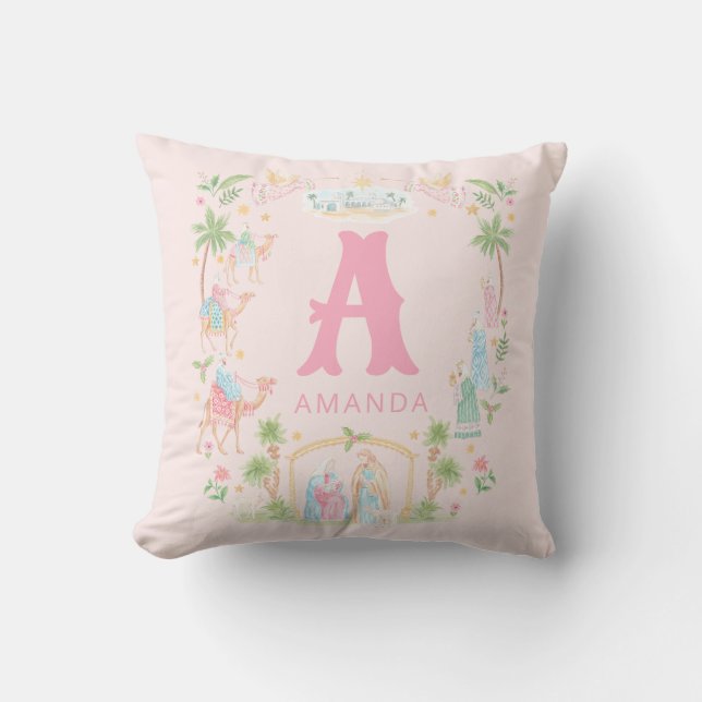 Coussin Pastel Nativity Monogram (Recto)